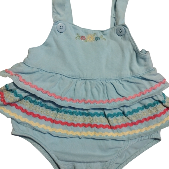 Little Me Blue Ruffled Bodysuit​ - Picture 1 of 5